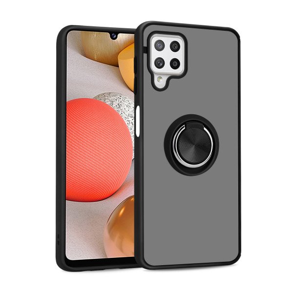 Wholesale Tuff Slim Armor Hybrid Ring Stand Case for Samsung Galaxy A22 4G (Black)