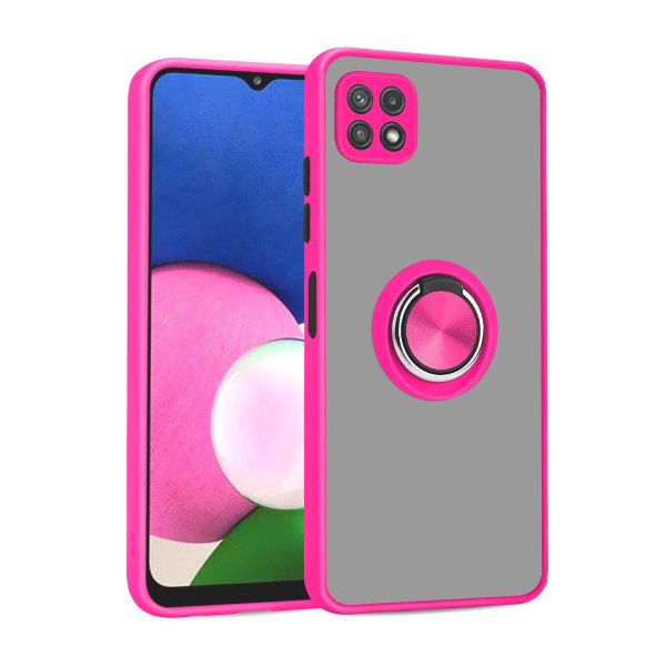 Wholesale Tuff Slim Armor Hybrid Ring Stand Case for Samsung Galaxy A22 5G  / Boost Mobile Celero 5G (Pink)