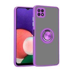 Tuff Slim Armor Hybrid Ring Stand Case for Samsung Galaxy A22 5G  / Boost Mobile Celero 5G (Purple)