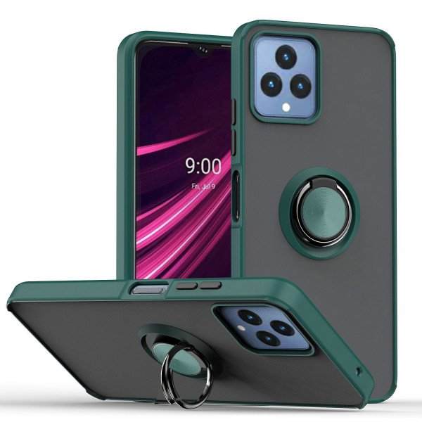 Wholesale Tuff Slim Armor Hybrid Ring Stand Case for T-Mobile Revvl 6 5G (Green)