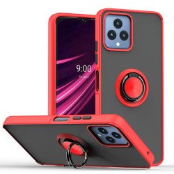 Tuff Slim Armor Hybrid Ring Stand Case for T-Mobile Revvl 6 5G / Boost Mobile Celero 5G 2023 (Red)