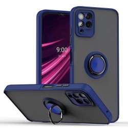 Tuff Slim Armor Hybrid Ring Stand Case for T-Mobile Revvl 6 Pro 5G (Navy Blue)