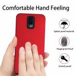 Wholesale Glossy Dual Layer Armor Defender Hybrid Protective Case Cover for BLU View 3 (Red)