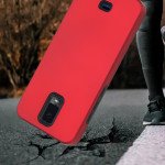 Wholesale Glossy Dual Layer Armor Defender Hybrid Protective Case Cover for BLU View 3 (Red)