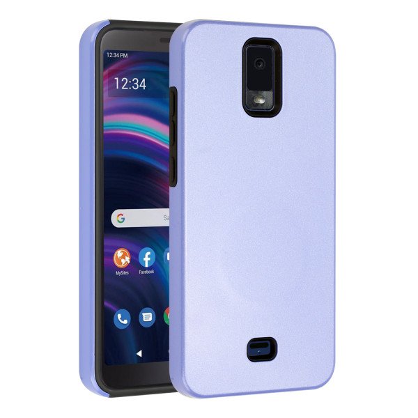 Wholesale Glossy Dual Layer Armor Defender Hybrid Protective Case Cover for BLU View 3 (Purple)