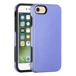 Glossy Dual Layer Armor Defender Hybrid Protective Case Cover for Apple iPhone 8 / 7 / SE (2020) (Purple)