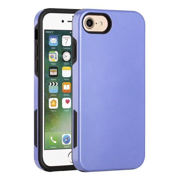 Wholesale Glossy Dual Layer Armor Defender Hybrid Protective Case Cover for Apple iPhone 8 / 7 / SE (2020) (Purple)