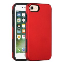Glossy Dual Layer Armor Defender Hybrid Protective Case Cover for Apple iPhone 8 / 7 / SE (2020) (Red)