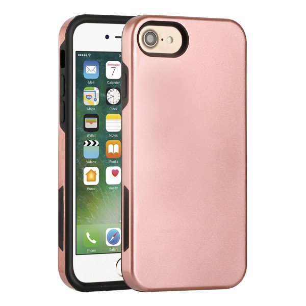 Wholesale Glossy Dual Layer Armor Defender Hybrid Protective Case Cover for Apple iPhone 8 / 7 / SE (2020) (Rose Gold)