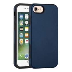 Glossy Dual Layer Armor Defender Hybrid Protective Case Cover for Apple iPhone 8 / 7 / SE (2020) (Navy Blue)