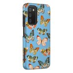 Wholesale Glossy Design Fashion Dual Layer Armor Defender Hybrid Protective Case Cover for Samsung Galaxy A03s (USA) (Butterfly)