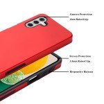 Wholesale Glossy Dual Layer Armor Defender Hybrid Protective Case Cover for Samsung Galaxy A13 5G (Red)