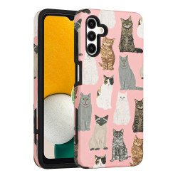 Glossy Design Fashion Dual Layer Armor Defender Hybrid Protective Case Cover for Samsung Galaxy A13 5G (Cat)