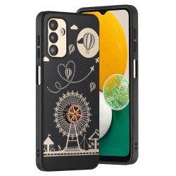 Diamond Jewel Armor Stress Relieve Spinning Wheel Protection Case for Samsung Galaxy A13 5G (Black)