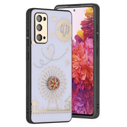 Diamond Jewel Armor Stress Relieve Spinning Wheel Protection Case for Samsung Galaxy S20 FE 5G (Purple)