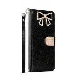 Ribbon Bow Crystal Diamond Wallet Case for Samsung Galaxy Note 10 (Black) Ribbon Bow Crystal Diamond Wallet Case for Samsung Galaxy Note 10 (Black)
