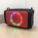 Wholesale Cube Drum Style RGB LED Ring Light Portable Wireless Bluetooth Speaker with Carrying Strap S18mini for Universal Cell Phone And Bluetooth Device (Red)