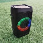 Wholesale Cube Drum Style RGB LED Ring Light Portable Wireless Bluetooth Speaker with Carrying Strap S18mini for Universal Cell Phone And Bluetooth Device (Black)