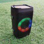 Wholesale Cube Drum Style RGB LED Ring Light Portable Wireless Bluetooth Speaker with Carrying Strap S18mini for Universal Cell Phone And Bluetooth Device (Blue)