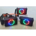 Wholesale Cube Drum Style RGB LED Ring Light Portable Wireless Bluetooth Speaker with Carrying Strap S18mini for Universal Cell Phone And Bluetooth Device (Black)