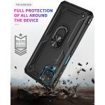 Wholesale Tech Armor Ring Stand Grip Case with Metal Plate for Samsung Galaxy A12 (Black)