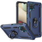 Wholesale Tech Armor Ring Stand Grip Case with Metal Plate for Samsung Galaxy A12 (Navy Blue)