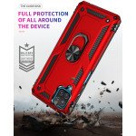 Wholesale Tech Armor Ring Stand Grip Case with Metal Plate for Samsung Galaxy A12 (Red)