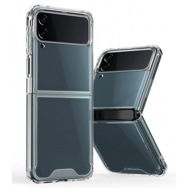 Wholesale Clear Armor Hybrid Transparent Bumper Case for Samsung Galaxy Z Flip 3 5G (Clear)