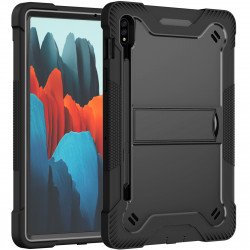 Heavy Duty Full Body Shockproof Protection Kickstand Hybrid Tablet Case Cover for Samsung Galaxy Tab S8 (X700/X706), Samsung Galaxy Tab S7 S7 (T870/T875/T876B) (Black) Heavy Duty Full Body Shockproof Protection Kickstand Hybrid Tablet Case Cover for Samsung Galaxy Tab S8 (X700/X706), Samsung Galaxy Tab S7 S7 (T870/T875/T876B) (Black)