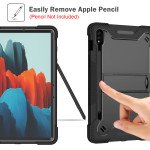 Wholesale Heavy Duty Full Body Shockproof Protection Kickstand Hybrid Tablet Case Cover for Samsung Galaxy Tab S8 (X700/X706), Samsung Galaxy Tab S7 S7 (T870/T875/T876B) (Black)