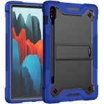 Wholesale Heavy Duty Full Body Shockproof Protection Kickstand Hybrid Tablet Case Cover for Samsung Galaxy Tab S8 (X700/X706), Samsung Galaxy Tab S7 S7 (T870/T875/T876B) (Blue)