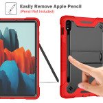 Wholesale Heavy Duty Full Body Shockproof Protection Kickstand Hybrid Tablet Case Cover for Samsung Galaxy Tab S8 (X700/X706), Samsung Galaxy Tab S7 S7 (T870/T875/T876B) (Red)