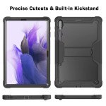 Wholesale Heavy Duty Full Body Shockproof Protection Kickstand Hybrid Tablet Case Cover for Samsung Galaxy Tab S8 Plus (X800/X806), Samsung Galaxy Tab S7 Plus (T970/T975), Samsung Galaxy Tab S7 FE (T730/T735) (Black)