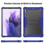 Wholesale Heavy Duty Full Body Shockproof Protection Kickstand Hybrid Tablet Case Cover for Samsung Galaxy Tab S8 Plus (X800/X806), Samsung Galaxy Tab S7 Plus (T970/T975), Samsung Galaxy Tab S7 FE (T730/T735) (Blue)