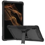 Wholesale Heavy Duty Full Body Shockproof Protection Kickstand Hybrid Tablet Case Cover for Samsung Galaxy Tab S8 Ultra (X900/X906) (Black)