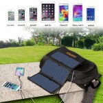 Wholesale Foldable Dual USB Port Solar Panel Charger Portable Camping Charging Power Bank for Universal Cell Phone, Device and More (Black)