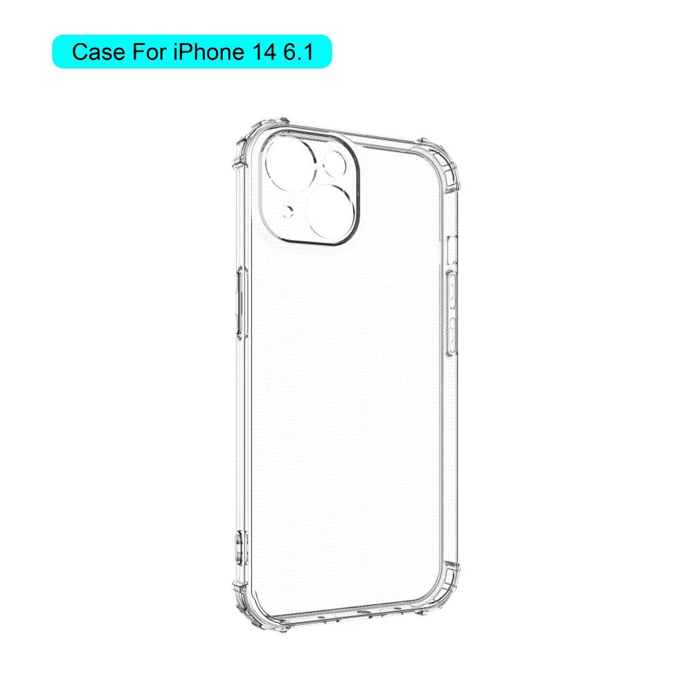 iDLike Square Case for iPhone 14 Pro, Clear Phone Case with Reinforced  Square Shape Corners,Soft TPU Protective Shockproof Cover for iPhone 14 Pro