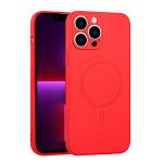 Wholesale Slim Silicone Pro Magnetic Magsafe Circle Full Corner Protection Case for Apple iPhone 13 Pro (Red)