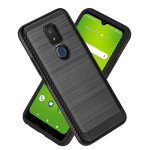 Wholesale Hybrid Dual Layer Smooth Protective Armor Defender Case for Cricket Icon 3 / AT&T Motivate 2 (Black)
