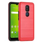 Wholesale Hybrid Dual Layer Smooth Protective Armor Defender Case for Cricket Icon 3 / AT&T Motivate 2 (Red)