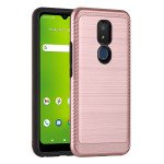 Wholesale Hybrid Dual Layer Smooth Protective Armor Defender Case for Cricket Icon 3 / AT&T Motivate 2 (Rose Gold)