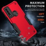 Wholesale Strong Armor Grip Pattern Heavy Duty Shockproof Protective Cover Case for TCL 20 XE (Red)