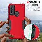 Wholesale Strong Armor Grip Pattern Heavy Duty Shockproof Protective Cover Case for TCL 20 XE (Red)
