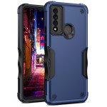 Wholesale Strong Armor Grip Pattern Heavy Duty Shockproof Protective Cover Case for TCL 20 XE (Navy Blue)