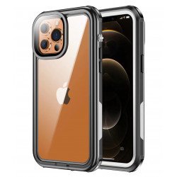 Waterproof Snowproof Shockproof Full Sealed Cover Heavy Duty Case with Built In Tempered Glass Screen Protector for Apple iPhone 13 Pro Max (Black)