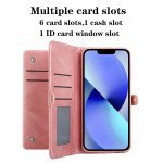 Wholesale Premium PU Leather Folio Wallet Front Cover Case with Card Holder Slots and Wrist Strap for iPhone 14 Plus [6.7] (Rose Gold)