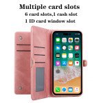 Wholesale Premium PU Leather Folio Wallet Front Cover Case with Card Holder Slots and Wrist Strap for iPhone14 Pro Max [6.7] (Rose Gold)
