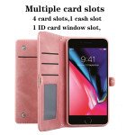 Wholesale Premium PU Leather Folio Wallet Front Cover Case with Card Holder Slots and Wrist Strap for Apple iPhone 8 / 7 / SE (2020) (Green)