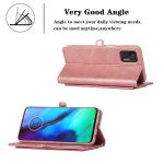 Wholesale Premium PU Leather Folio Wallet Front Cover Case with Card Holder Slots and Wrist Strap for Motorola G Stylus 5G / 4G 2022 (Rose Gold)