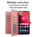 Wholesale Premium PU Leather Folio Wallet Front Cover Case with Card Holder Slots and Wrist Strap for Samsung Galaxy A03s (USA) (Rose Gold)